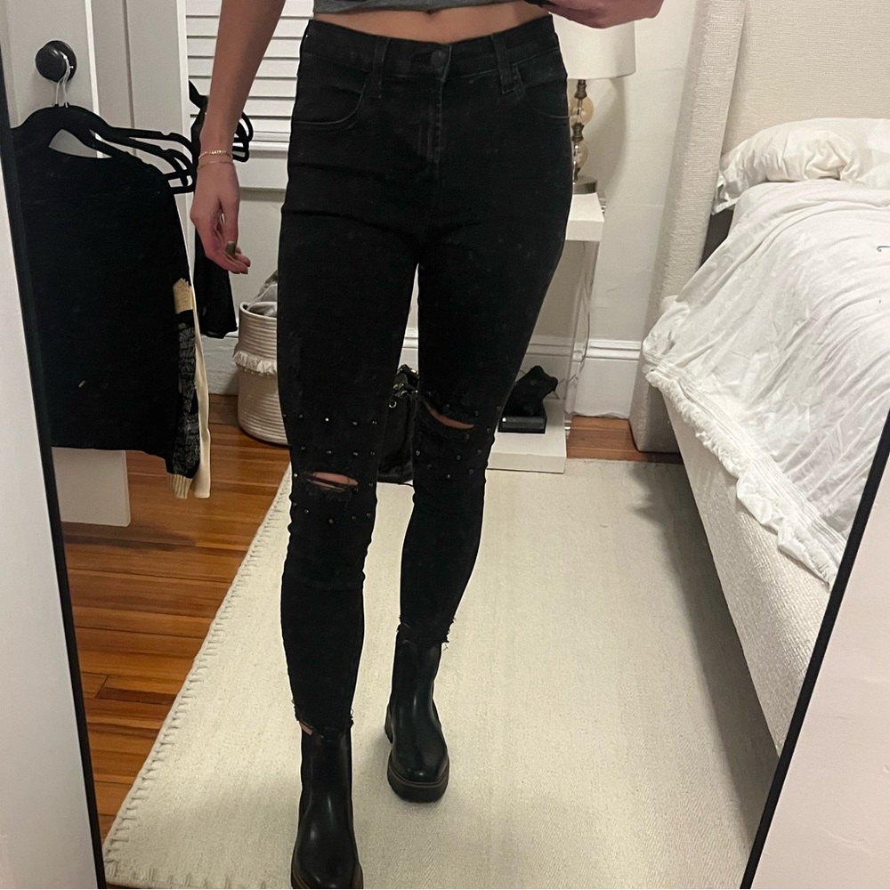 J Brans Black Distressed Women's Jeans